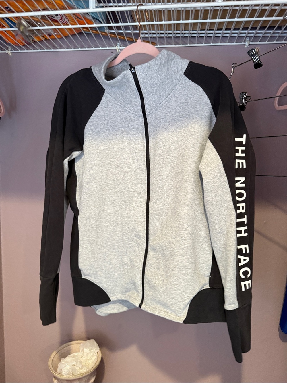 The North Face Women's Light Gray & Black Zip-Front Utility Jacket
